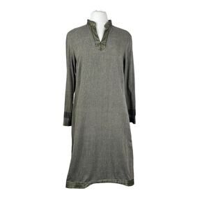 eShakti Tunic Dress Womens Large Cotton Long Sleeve Lagenlook Minimalist